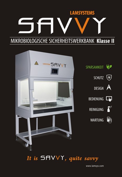 Broschüre "SAVVY - Mikrobiologische Sicherheitswerkbänke Klasse II "